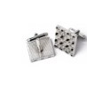 Fashionable square cufflinks - with rhinestones / black enamelCufflinks