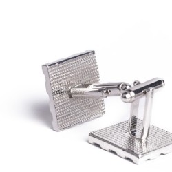 Fashionable square cufflinks - with rhinestones / black enamelCufflinks