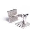 Fashionable square cufflinks - with rhinestones / black enamelCufflinks