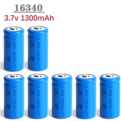BateríasBatería de iones de litio 16340 - recargable - con cargador - 1300mAh - 3.7V