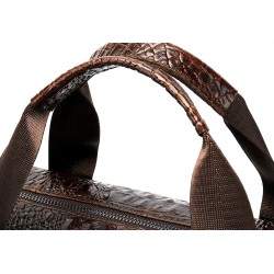 Luxurious leather handbag - with shoulder strap - crocodile skin pattern - genuine leatherBags