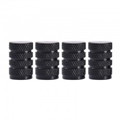 Partes de ruedaTapas de válvulas de neumáticos negras - aluminio - 4 piezas