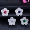 Conjuntos de joyasConjunto de bisutería con forma de flores - collar - pendientes - circonitas cúbicas