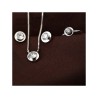 Conjuntos de joyasConjunto de bisutería elegante - collar de oro rosa - pendientes - anillo - con circonitas redondas