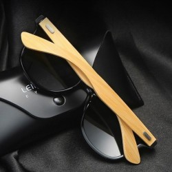 Classic retro sunglasses - bamboo wood - UV400 - unisexSunglasses