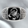 AnillosAnillo grabado vintage - anillo de sello - diseño de escorpión - plata de ley 925
