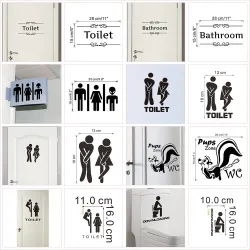 WC - bathroom - toilet entrance sign - funny vinyl stickerWall stickers