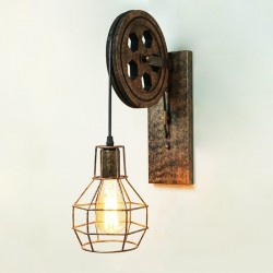 ApliquesAplique polea retro - lámpara de madera