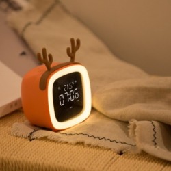 RelojesDespertador digital LED - con retroiluminación - USB - orejas de conejo/ciervo - hojas