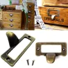 Furniture handles - label frame - drawer - cabinet - antique brass - 6 piecesFurniture