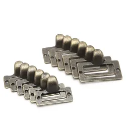 Furniture handles - label frame - drawer - cabinet - antique brass - 6 piecesFurniture