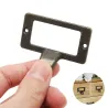 Furniture handles - label frame - drawer - cabinet - antique brass - 6 piecesFurniture