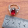 Conjuntos de joyasConjunto de joyería exclusivo - collar - pendientes - anillo - circonita roja - plata de ley 925