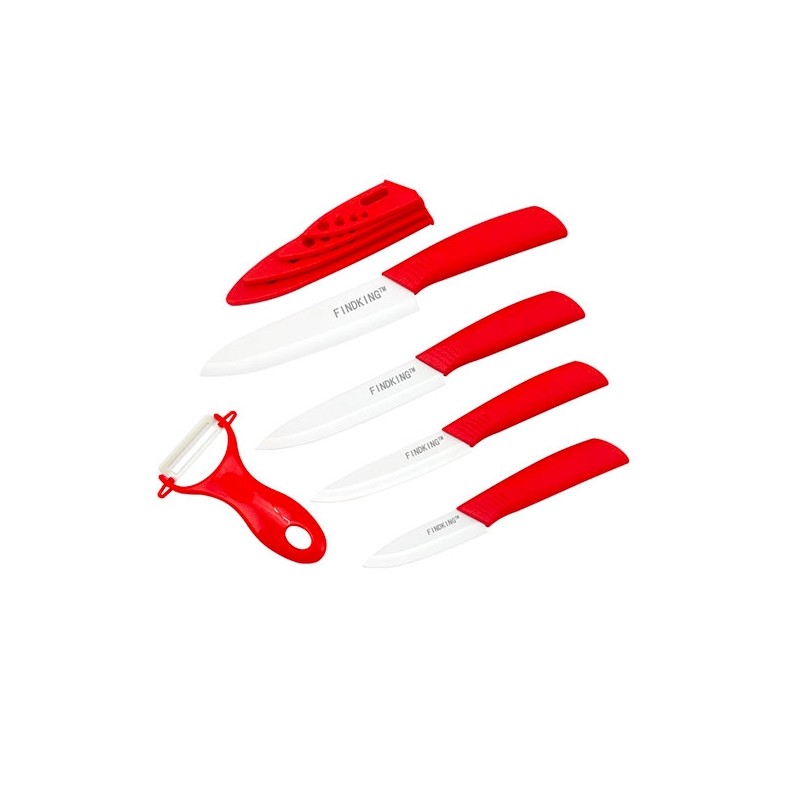 CerámicaJuego de cuchillos de cerámica - 3" 4" 5" 6" pulgadas con pelador/cubiertas
