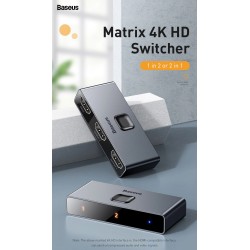 HDMI SwitchersBaseus - Conmutador 4K HD - Adaptador compatible con HDMI