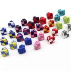 Colorful braided square knots - cufflinksCufflinks