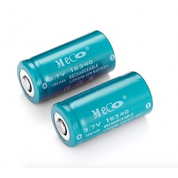 Baterías3.7V 1200mAh - CR123A/16340 batería de iones de litio - recargable - 2 piezas