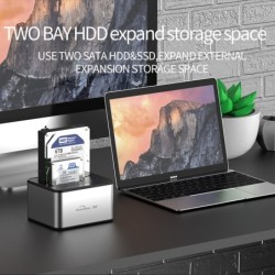 External HDD case5GBP - USB 3.0 - bahía doble de aluminio - estación de acoplamiento - estuche para disco duro