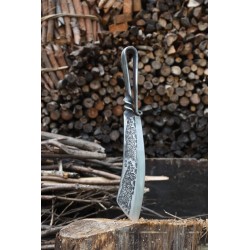 AceroCuchillo para picar 9,3 pulgadas - cocina - caza - cortador de madera - acero forjado hecho a mano - diseño tigre