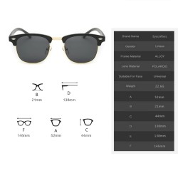 Gafas de solGafas de sol clásicas polarizadas - armazón medio metal - unisex