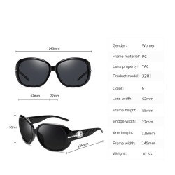 Large polarized sunglasses - with crystals - UV400Sunglasses