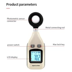 MediciónIluminómetro - medidor de luz digital - fotómetro - 200.000 Lux / Fc