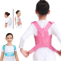NiñosCorrector de postura infantil - cinturón ajustable - corsé ortopédico - rosa