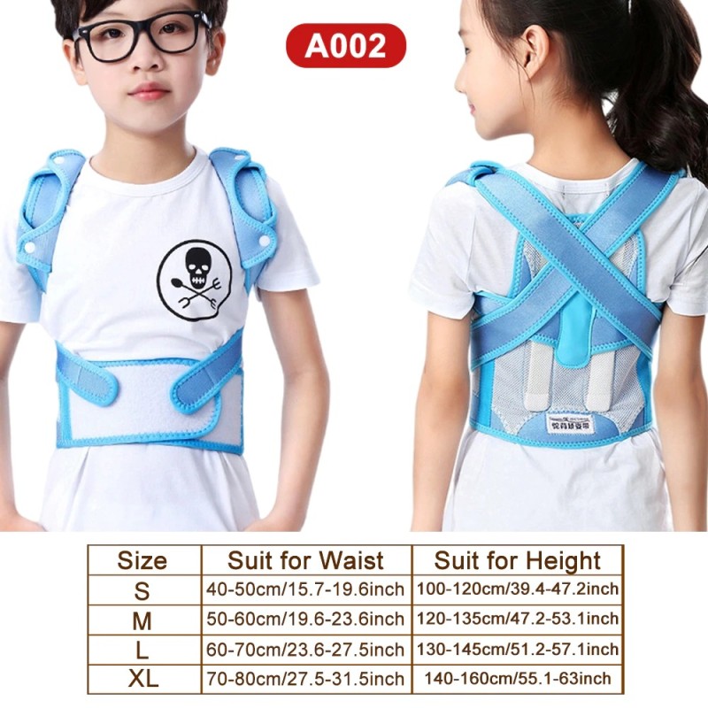 Children posture corrector - adjustable belt - orthopedic corset - blueKids