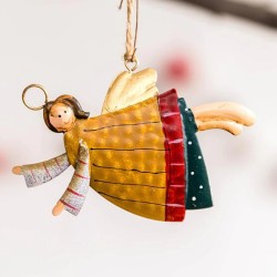 NavidadDecoración navideña - adornos metálicos colgantes - ángel - Papá Noel
