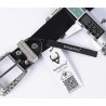 CinturonesCinturón de cuero de moda - con agujeros / pedrería - hebilla de metal