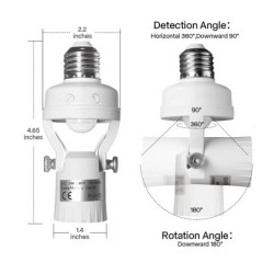 E27 / E26 base - bulb holder - with PIR motion sensor - light control - rotatableLighting fittings