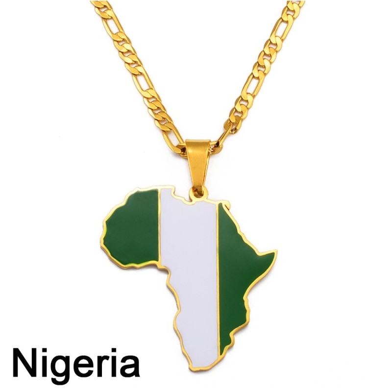 CollaresCollar con colgante de países africanos - oro - 45cm