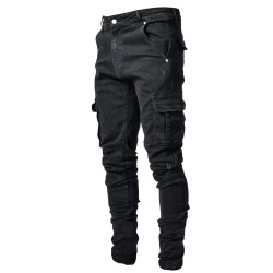 PantalonesJeans elásticos - estilo motero - bolsillos laterales - Slim Fit