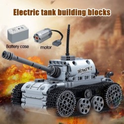ConstrucciónTanque eléctrico militar - bloques de construcción - interruptor de encendido táctil - juguete educativo - 378 pi...