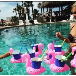 InflablesFlamenco hinchable - portabebidas para piscina - juguete flotante - 10 piezas