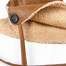 Bucket style hat - warm winter leather hat - Korean styleHats & Caps
