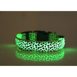 Collares & CorreasCollar de perro LED - paseo nocturno de seguridad - estampado de leopardo de colores