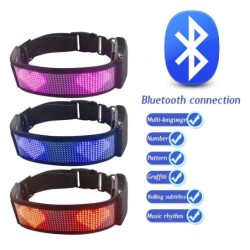 Collares & correasCollar para gatos / perros - LED - Bluetooth - luz de desplazamiento interactiva digital