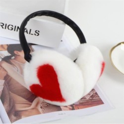 Warm earmuffs - with heart pattern - rabbit hairHats & Caps