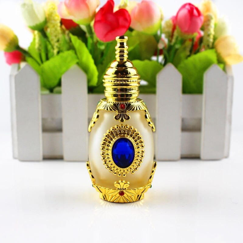 Antique perfume bottle - frosted glass - crystal - with glass dropper - 15 mlPerfumes