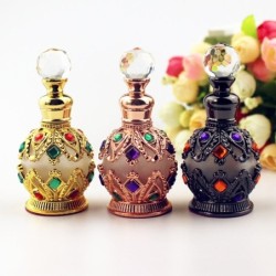 PerfumeFrasco de perfume de metal vintage - con cuentagotas de vidrio - cristales - 15 ml
