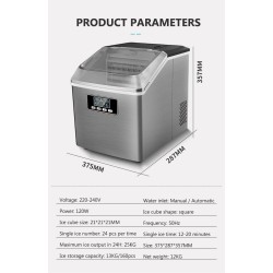 BarFabricador de cubitos de hielo automático - Panel inglés - 25 kgs / 24H