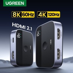 HDMI SwitchersUGREEN - Conmutador divisor HDMI 2.1 - Conmutador 2 en 1 - 4K - 8K