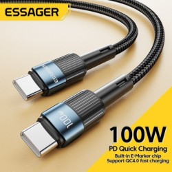 CablesEssager - USB tipo C a USB C - cable de carga rápida - 60W - 100W
