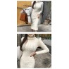 Knitted winter dress - with turtleneckDresses