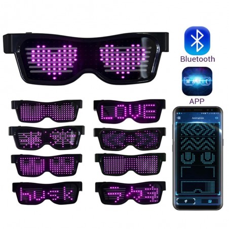 PartyGafas de fiesta LED - App / control manual - USB - Bluetooth