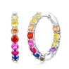 Elegant hoop earrings - with colorful crystals - 925 sterling silverEarrings