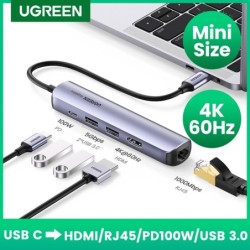 HubUSB-C a HDMI - RJ45 - USB 3.0 - PD - HUB - adaptador multifunción