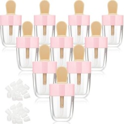 Lápiz labialEnvases de brillo de labios transparentes vacíos - forma de helado - 8 ml - 20 piezas