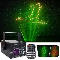 Iluminación de escenarios y eventosLuz láser colorida para escenario - proyector de patrones - con control remoto - RG DMX